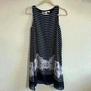 Max Studio Striped Sleeveless Swing Dress